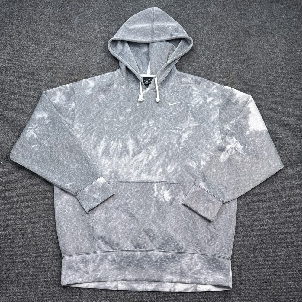 Nike Dri-Fit Hoodie Womens Size XS Gray‎ Tie Dye Pullover Athleisure Active